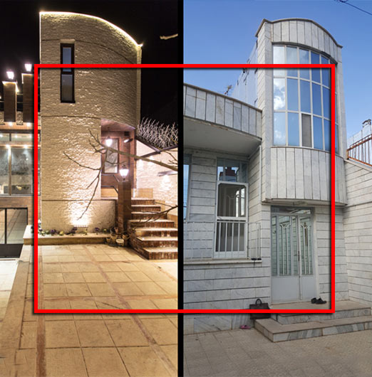 عکس قبل و بعد بازسازی خانه ویلایی